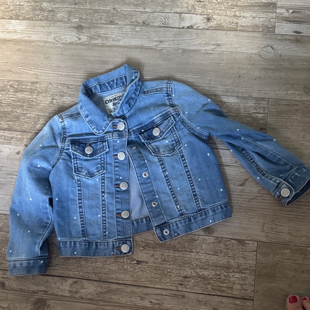 OshKosh B'gosh Light Blue Denim Jacket with Polka Dots